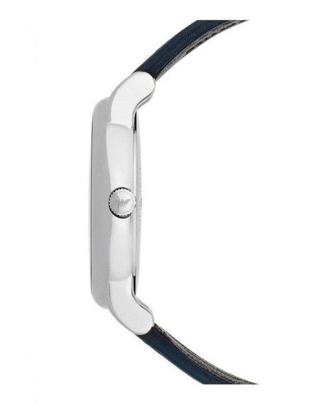 Emporio Armani Classic Quartz Blue Dial Black Leather Strap Watch For Men - AR1731