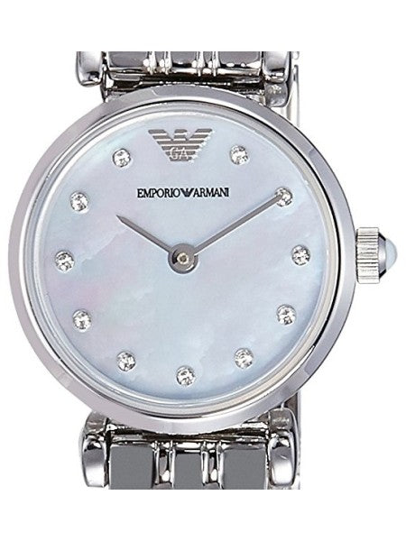 Emporio Armani Gianni Blue Dial Silver Steel Strap Watch For Women - AR1961