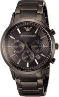 Emporio Armani Classic Chronograph Brown Dial Brown Steel Strap Watch For Men - AR2454