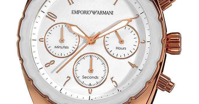 Emporio Armani Sportivo White Dial Two Tone Steel Strap Watch For Women - AR5942