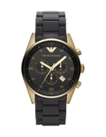 Emporio Armani Sportivo Quartz Black Dial Black Steel Strap Watch For Men - AR8023