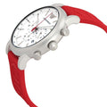 Emporio Armani Luigi Chronograph White Dial Red Rubber Strap Watch For Men - AR11021