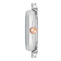 Emporio Armani Gianni T Bar Skeleton Silver Dial Two Tone Steel Strap Watch For Women - AR1992