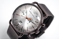 Emporio Armani Aviator Chronograph Grey Dial Brown Mesh Bracelet Watch For Men - AR11169