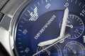 Emporio Armani Sportivo Chronograph Blue Dial Silver Steel Strap Watch For Men - AR5860