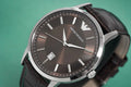 Emporio Armani Classic Quartz Brown Dial Brown Leather Strap Watch For Men - AR1729