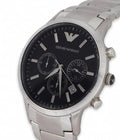 Emporio Armani Classic Chronograph Black Dial Silver Steel Strap Watch For Men - AR2434