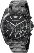 Emporio Armani Sportivo Quartz Black Dial Black Steel Strap Watch For Men - AR11027
