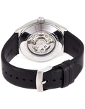 Emporio Armani Meccanico Skeleton White Dial Black Leather Strap Watch For Men - AR60003
