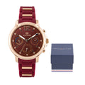 Tommy Hilfiger Claudia Red Dial Two Tone Steel Strap Watch for Women - 1781744