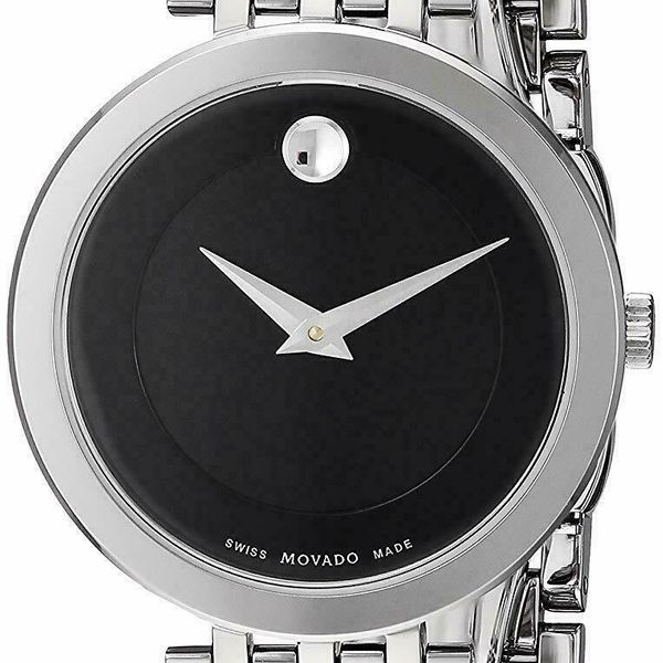 Movado Esperanza 28mm Black Dial Silver Steel Strap Watch For Women - 0607051