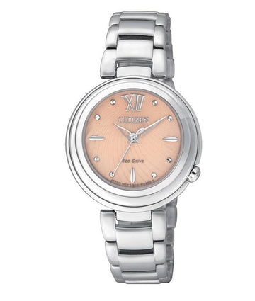 Citizen Eco Drive Mother of Pearl Dial Silver Stainless Steel Watch For Women - EM0331-52W
