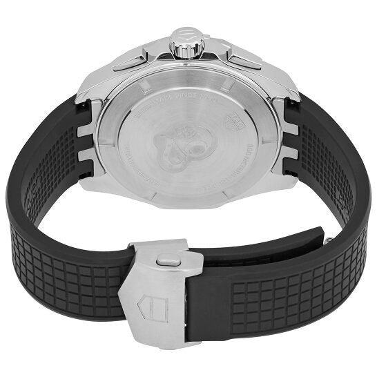 Tag Heuer Carrera Aquaracer Quartz Chronograph Black Dial Black Rubber Strap Watch for Men - CAY111A.FT6041