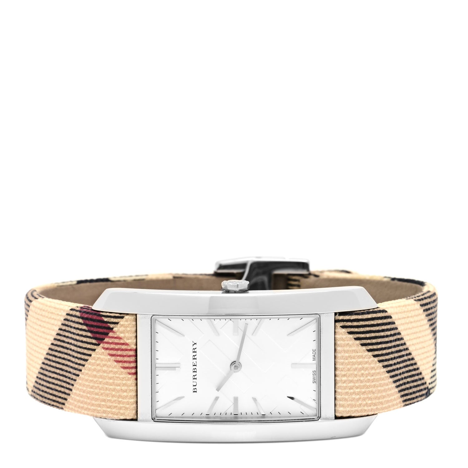Burberry The Pioneer Silver Dial Beige Leather Strap Watch for Women - BU9406
