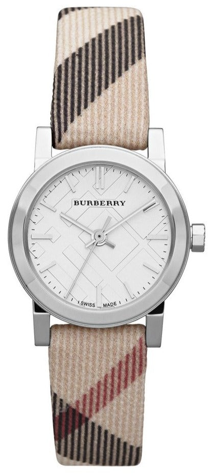 Burberry The City Nova White Dial Beige Leather Strap Watch for Women - BU9212