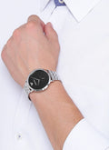 Emporio Armani Classic Quartz Black Dial Silver Steel Strap Watch For Men - AR11161
