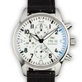 IWC Pilot’s Watch Chronograph Edition “150 Years” White Dial Black Leather Strap Watch for Men - IW377725