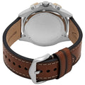 Fossil Garrett Chronograph Blue Dial Brown Leather Strap Watch for Men - FS5625