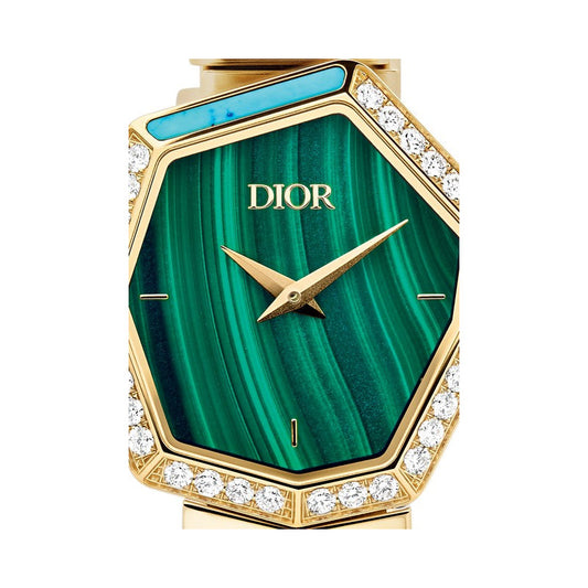 Dior Gem Dior Mother of Pearl Green Dial Yellow Gold Steel Strap Watch for Women - CD18111X1002