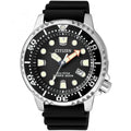 Citizen Eco Drive Pro Master Diver Black Dial Black Stainless Steel Strap Watch For Men - BN0150-28E