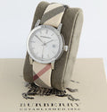 Burberry The City White Dial Beige Leather Strap Watch for Women - BU9113