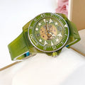 Gucci Dive Automatic Green Dial Green Rubber Strap Unisex Watch - YA136345