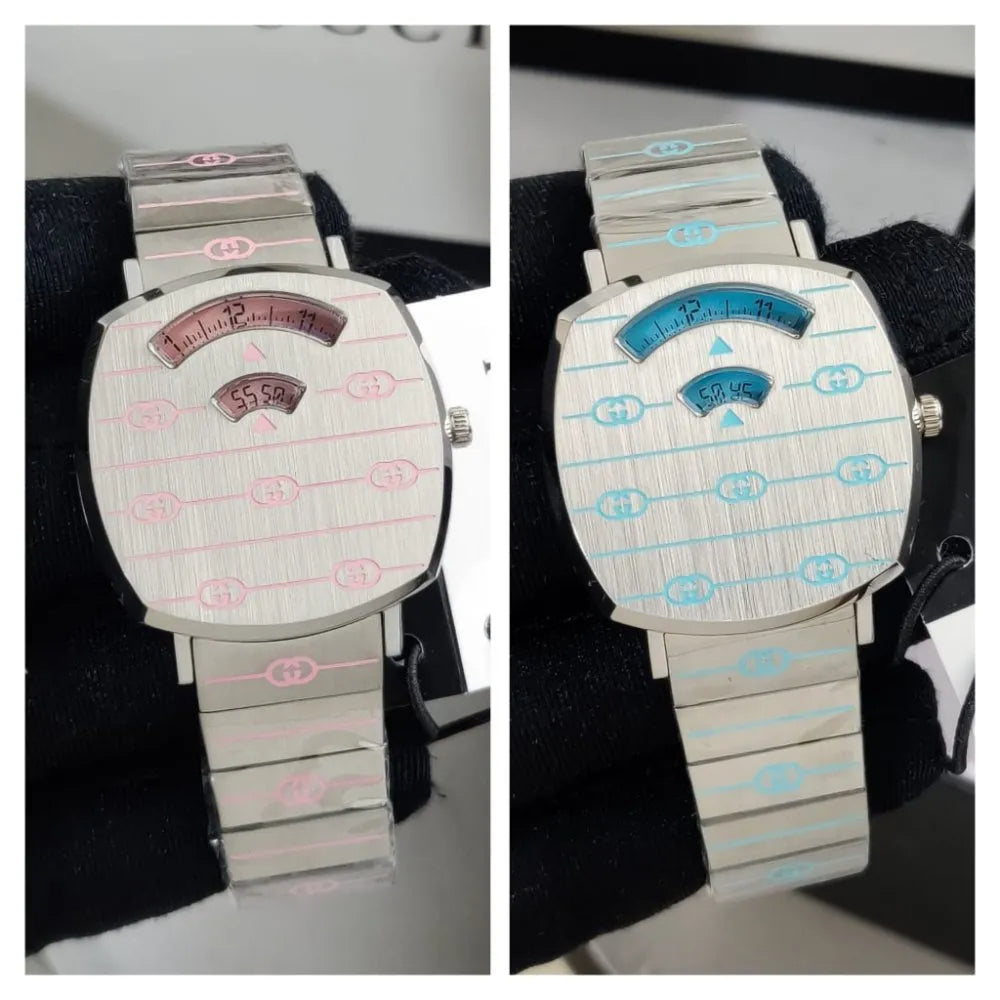Gucci Grip Quartz Silver Dial Silver Steel Strap Watch For Women - YA157438