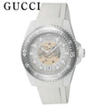 Gucci Dive Automatic Transparent Dial White Rubber Strap Watch For Men - YA136343