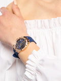 Guess Cosmo Diamonds Blue Dial Blue Rubber Strap Watch for Women - GW0034L4