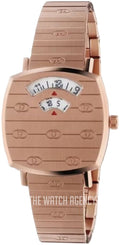 Gucci Grip Quartz Rose Gold Dial Rose Gold Steel Strap Watch For Women - YA157505