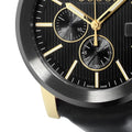 Gucci G Chrono Black Dial Black Leather Strap Watch For Men - YA101203
