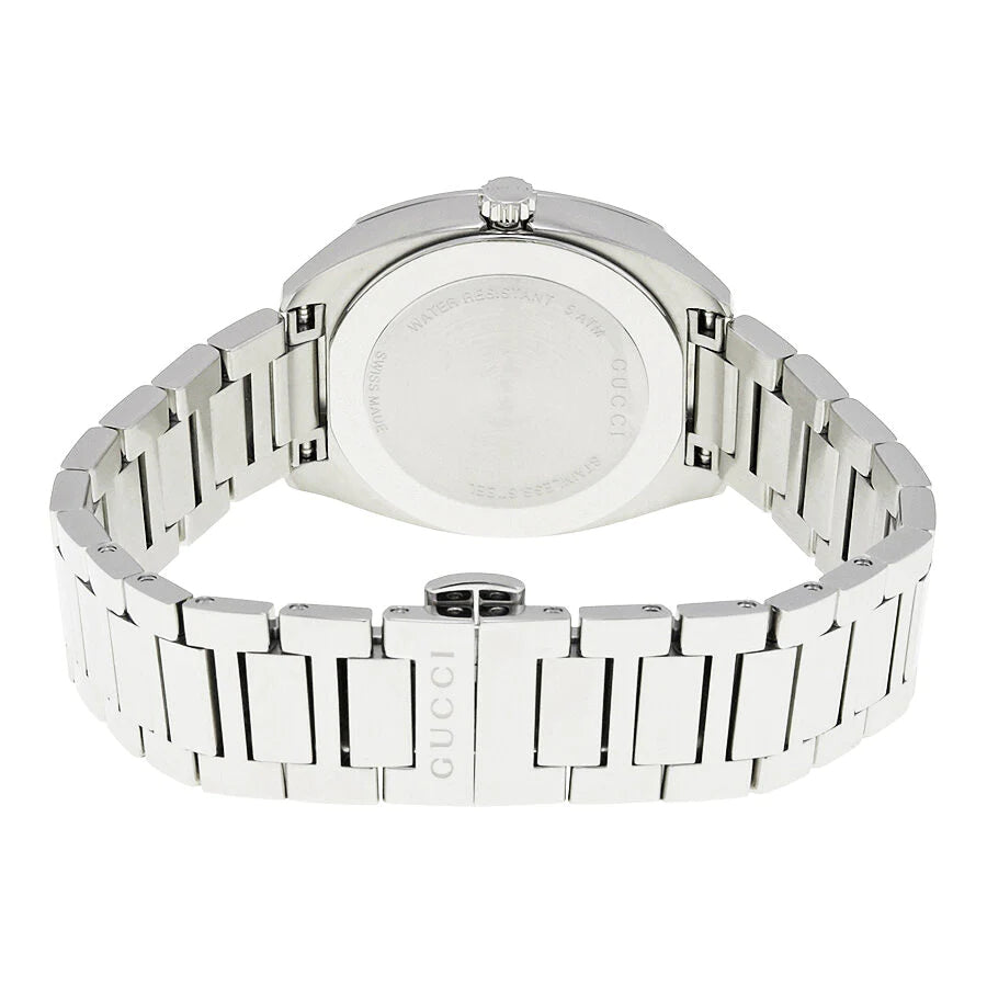 Gucci G Frame Quartz Diamonds Silver Silver Steel Strap Watch For Women - YA142504