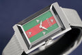 Gucci G Frame Red and Green Dial Silver Mesh Bracelet Watch For Women - YA147401