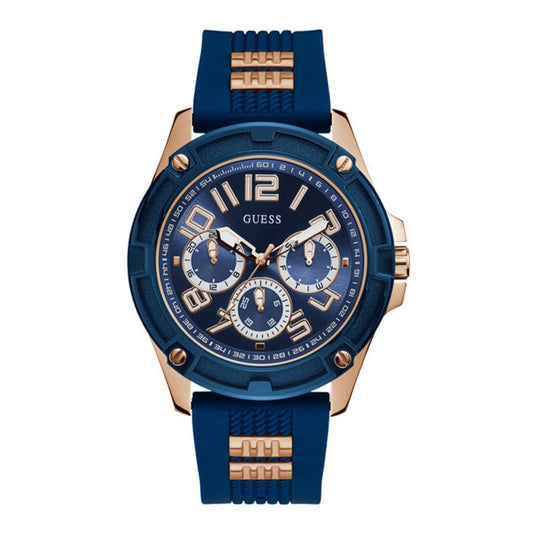 Guess Delta Blue Dial Blue Silicone Strap Watch for Men - GW0051G3