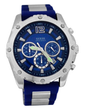 Guess Sport Multifunction Blue Dial Blue Rubber Strap Watch For Men - W0167G3