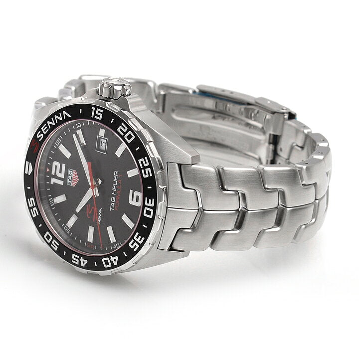 Tag Heuer Formula 1 Quartz Senna Special Edition Black Dial Silver Steel Strap Watch for Men - WAZ1012.BA0883