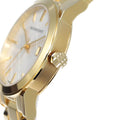 Burberry The City White Dial Gold Steel Strap Watch for Women - BU9103