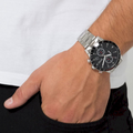 Hugo Boss Rafale Chronograph Black Dial Silver Steel Strap Watch for Men - 1513509