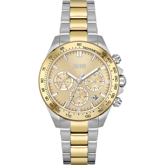 Hugo Boss Novia Gold Dial Two Tone Steel Strap Watch for Women - 1502618