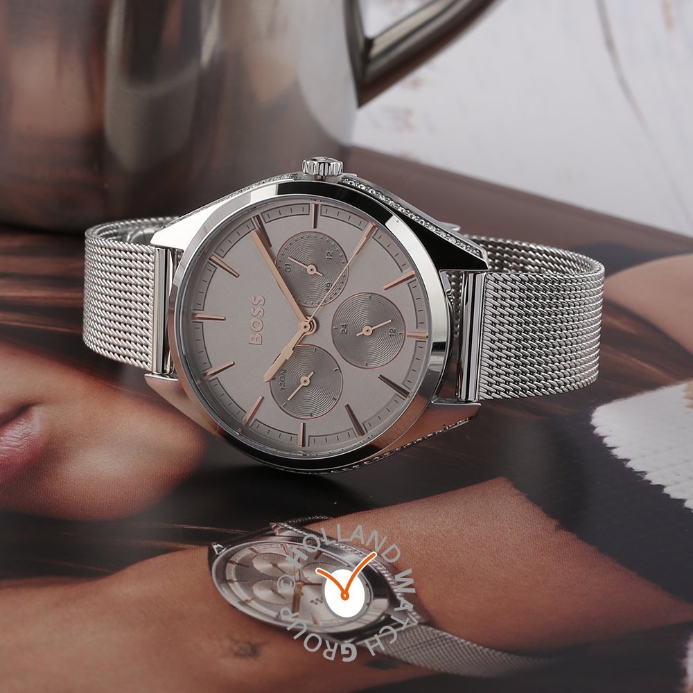 Hugo Boss Jet Chronograph Grey Dial Silver Mesh Bracelet Watch for Men - 1513440