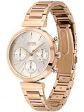 Hugo Boss Prima Gold Dial Gold Steel Strap Watch for Women - 1502571