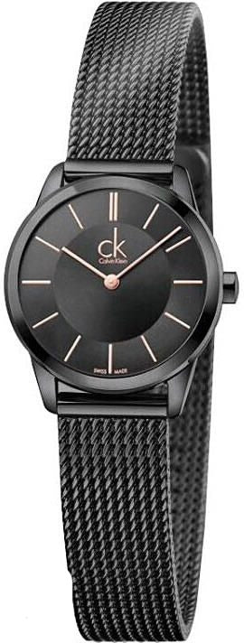 Calvin Klein Minimal Black Dial Black Mesh Bracelet Watch for Women - K3M23421