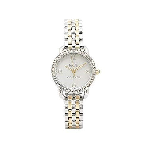 Coach Delancey Mother of Pearl Dial Two Tone Steel Strap Watch for Women - 14502480