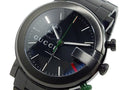 Gucci G Chrono Black Dial Black Steel Strap Watch For Men - YA101331