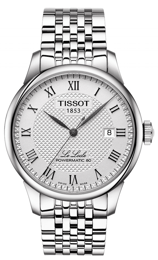 Tissot Le Locle Powematic 80 Silver Dal Silver Steel Strap Watch For Men - T006.407.11.033.00