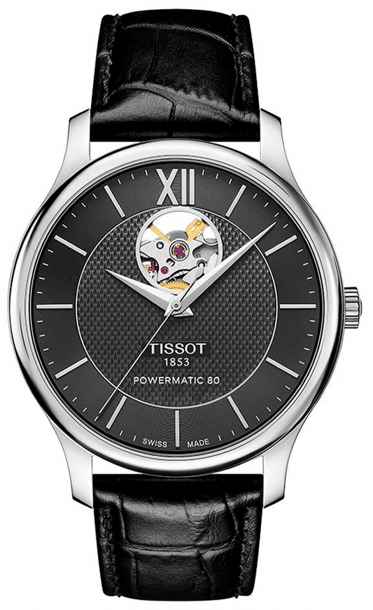 Tissot Tradition Powermatic 80 Open Heart Automatic Watch For Men - T063.907.16.058.00