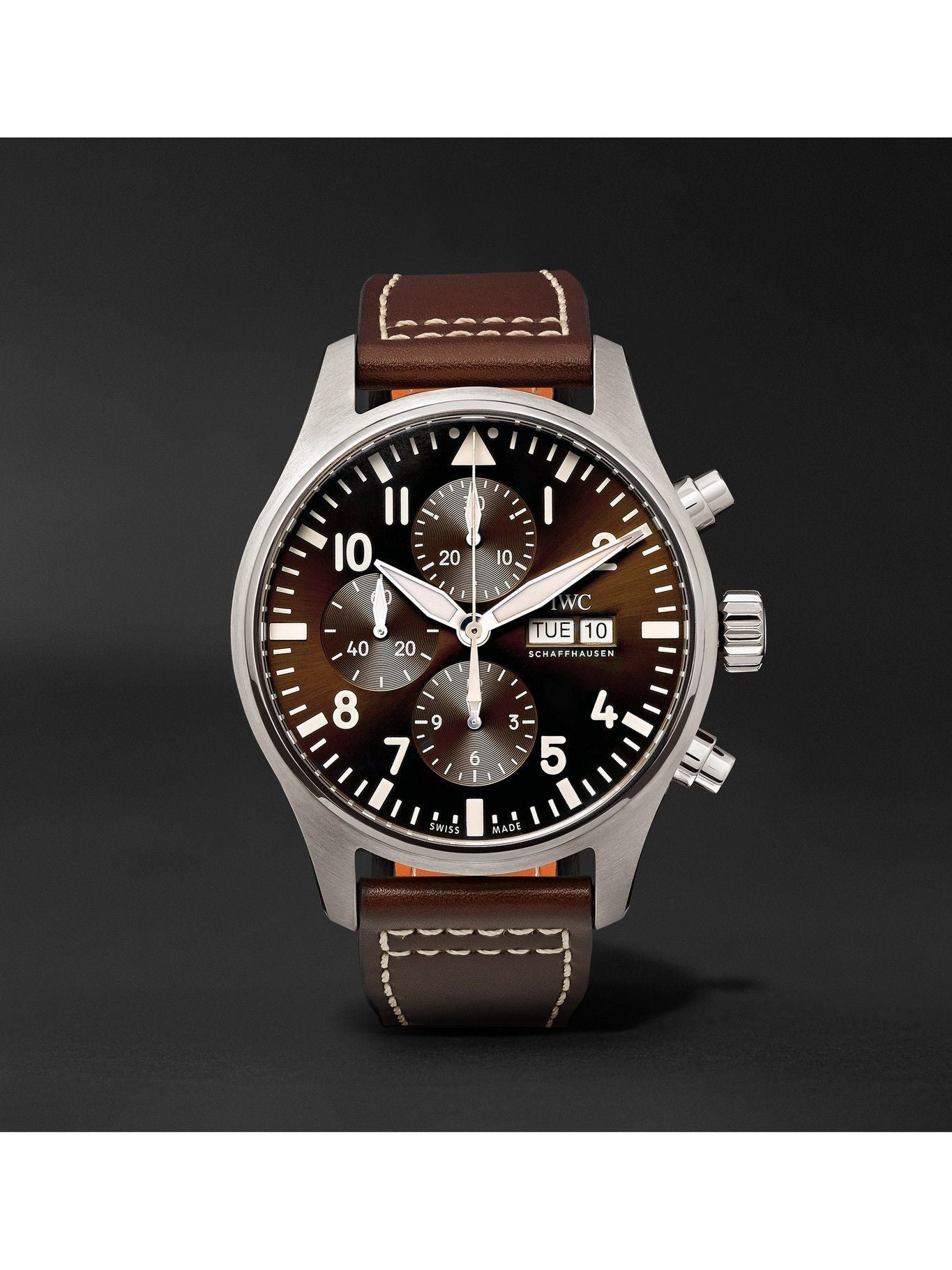 IWC Pilot's Watch Chronograph Edition Brown Dial Brown Leather Strap Watch for Men - IW377713