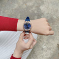 Guess Cosmo Diamonds Blue Dial Blue Rubber Strap Watch for Women - GW0034L4