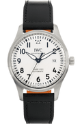IWC Pilot's Watch Mark XVIII White Dial Black Leather Strap Watch for Men - IW327002