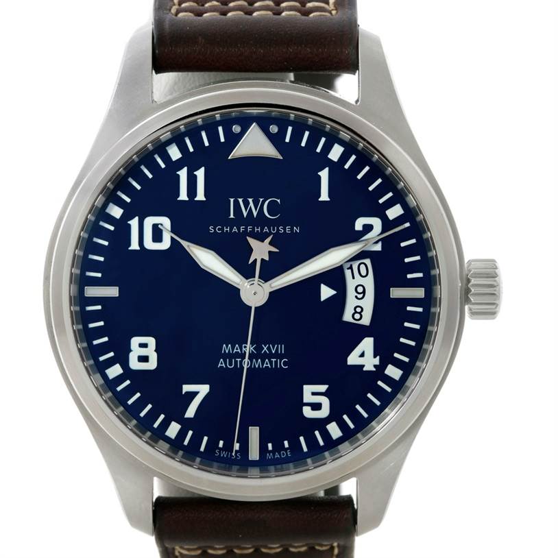IWC Pilot's Watch Mark XVII Edition Le Petit Prince Blue Dial Brown Leather Strap Watch for Men - IW326506